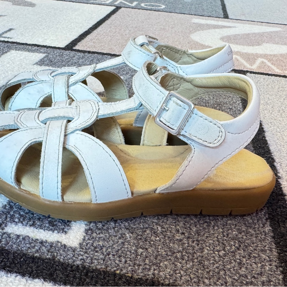 Stride Rite White Leather Kids Summertime Sandals